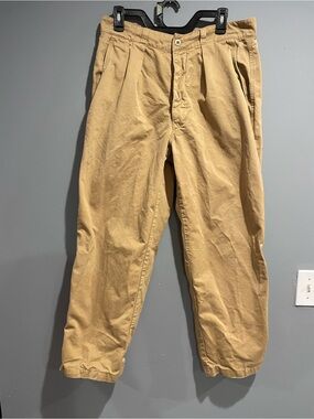 Vintage 90s Men's Casual Pleated Chino Pants - Tan